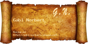 Gabl Norbert névjegykártya